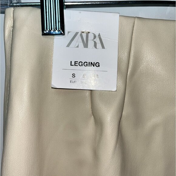 Zara Beige High-Waisted Leggings - Picture 8 of 13